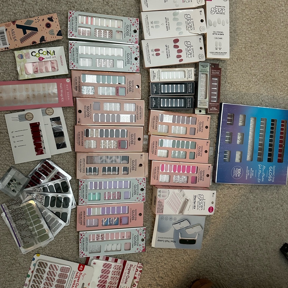 Assorted Nail Wraps and Strips Collection